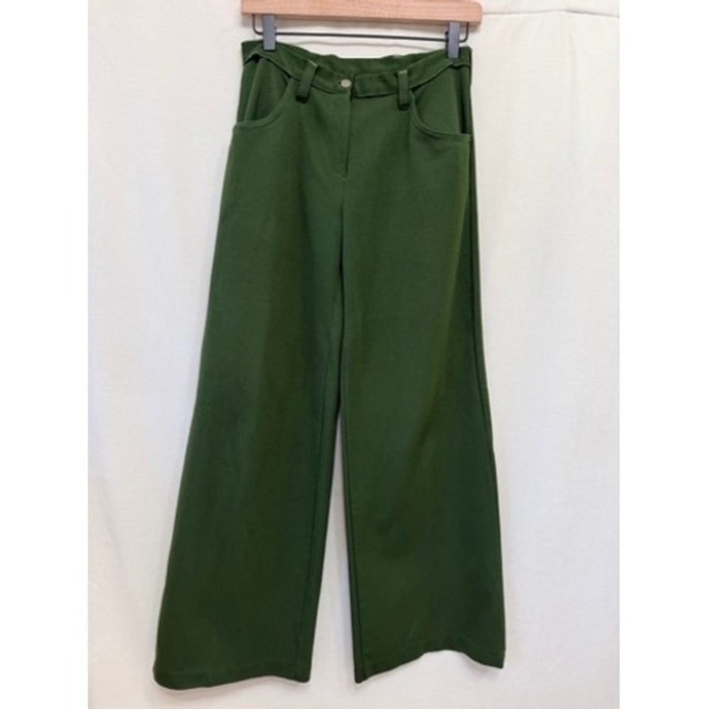 Vintage Sears JR Bazaar Forest Green High Waisted Wide Leg Pants Size Small
